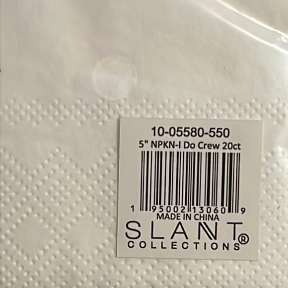 “I DO CREW” 5” napkins-cocktail size-4 packs of 20 each-NWT-flaws - Picture 4 of 6